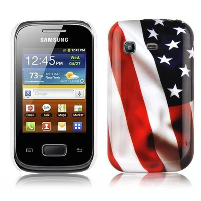 Cadorabo Hülle kompatibel mit Samsung Galaxy POCKET mit STARS AND STRIPES Aufdruck - Hard Case Schutzhülle im trendigen Design