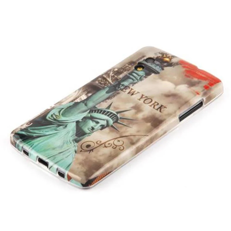 Cadorabo Hülle kompatibel mit LG Google NEXUS 5 mit NEW YORK - FREIHEITSSTATUE Aufdruck - Hard Case Schutzhülle im trendigen Design