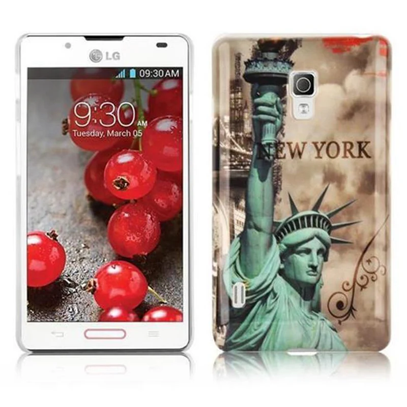 Cadorabo Hülle kompatibel mit LG OPTIMUS L7 II mit STARS AND STRIPES Aufdruck - Hard Case Schutzhülle im trendigen Design