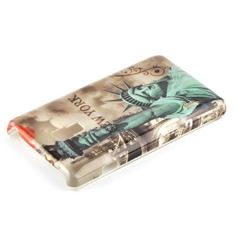 Cadorabo Hülle kompatibel mit LG OPTIMUS L7 II mit STARS AND STRIPES Aufdruck - Hard Case Schutzhülle im trendigen Design