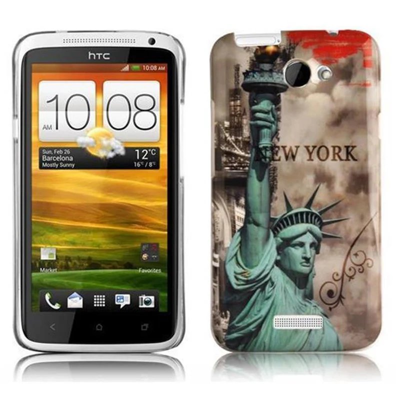 Cadorabo Hülle kompatibel mit HTC ONE X / X+ mit STARS AND STRIPES Aufdruck - Hard Case Schutzhülle im trendigen Design