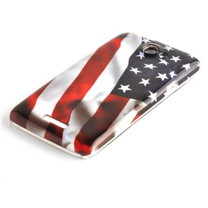 Cadorabo Hülle kompatibel mit HTC ONE X / X+ mit STARS AND STRIPES Aufdruck - Hard Case Schutzhülle im trendigen Design