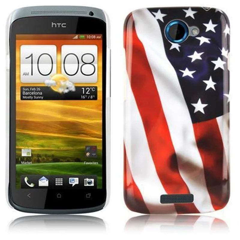 Cadorabo Hülle kompatibel mit HTC ONE S mit STARS AND STRIPES Aufdruck - Hard Case Schutzhülle im trendigen Design