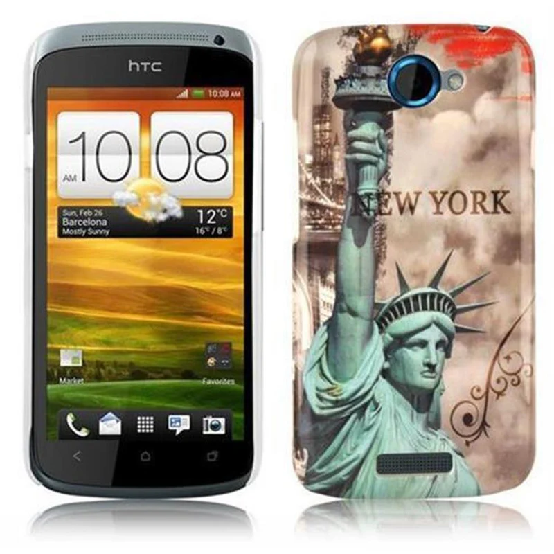 Cadorabo Hülle kompatibel mit HTC ONE S mit STARS AND STRIPES Aufdruck - Hard Case Schutzhülle im trendigen Design