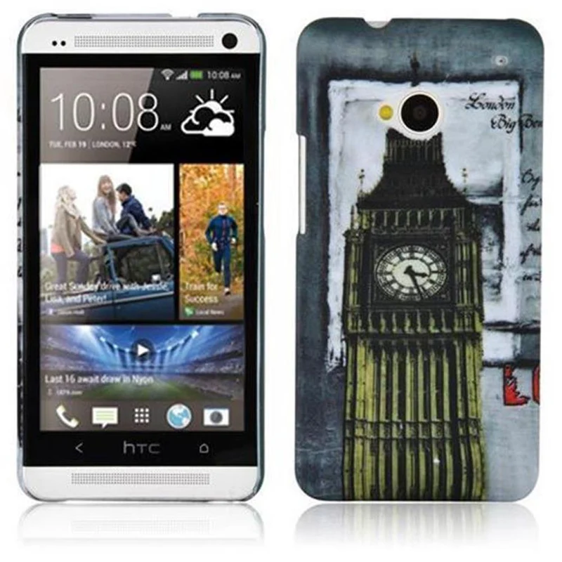 Cadorabo Hülle kompatibel mit HTC ONE M7 mit LONDON - BIG BEN Aufdruck - Hard Case Schutzhülle im trendigen Design