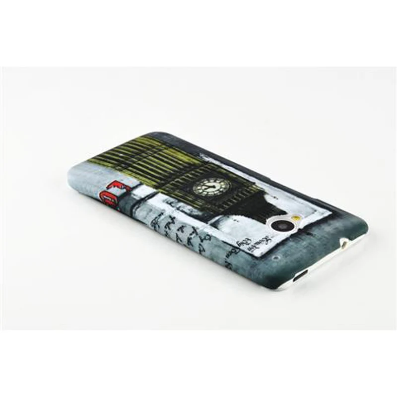 Cadorabo Hülle kompatibel mit HTC ONE M7 mit LONDON - BIG BEN Aufdruck - Hard Case Schutzhülle im trendigen Design