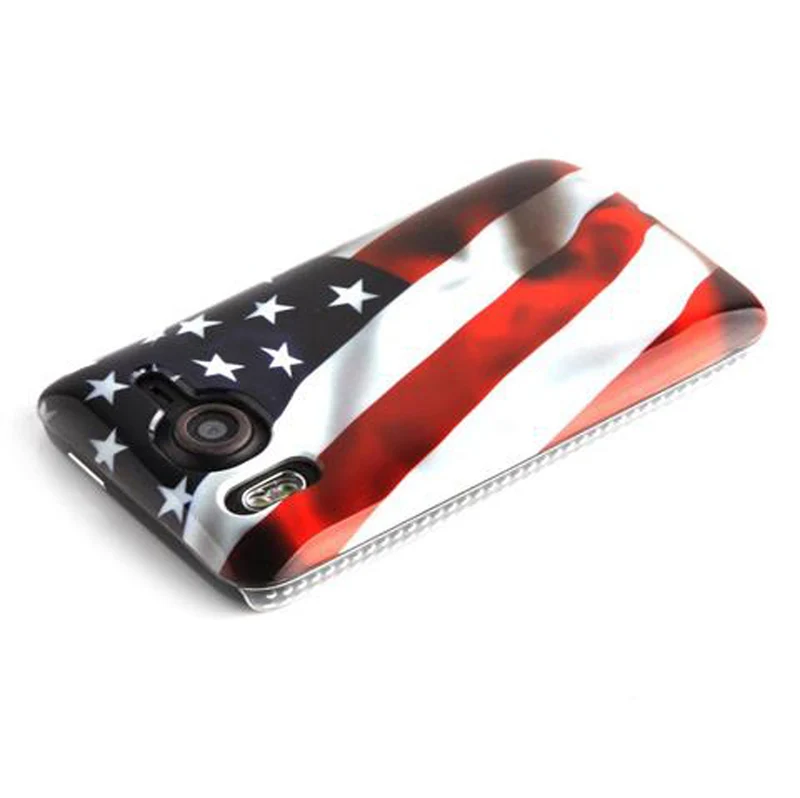 Cadorabo Hülle kompatibel mit HTC Desire HD mit STARS AND STRIPES Aufdruck - Hard Case Schutzhülle im trendigen Design