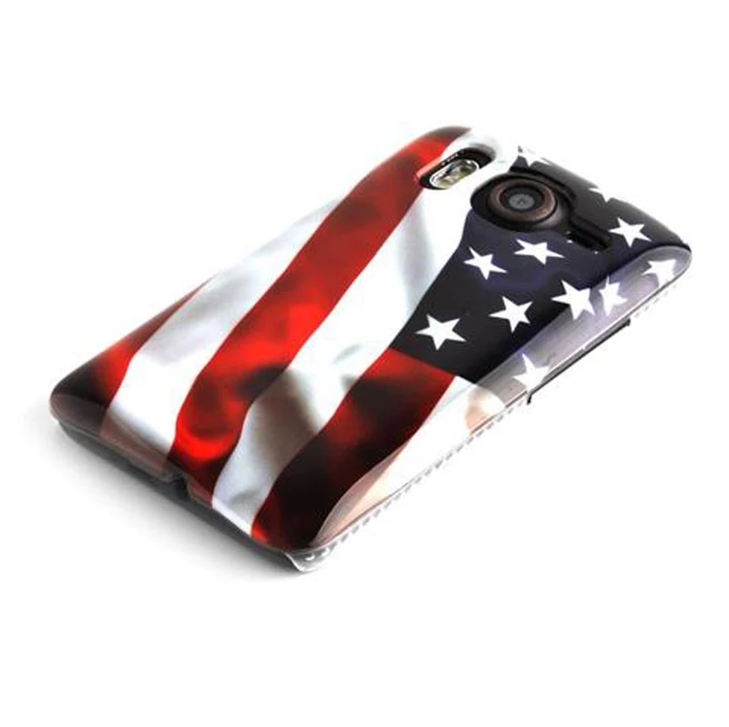 Cadorabo Hülle kompatibel mit HTC Desire HD mit STARS AND STRIPES Aufdruck - Hard Case Schutzhülle im trendigen Design