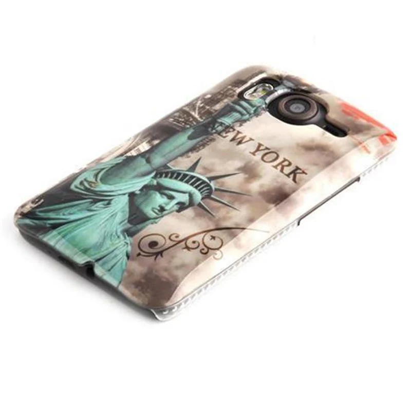 Cadorabo Hülle kompatibel mit HTC Desire HD mit STARS AND STRIPES Aufdruck - Hard Case Schutzhülle im trendigen Design
