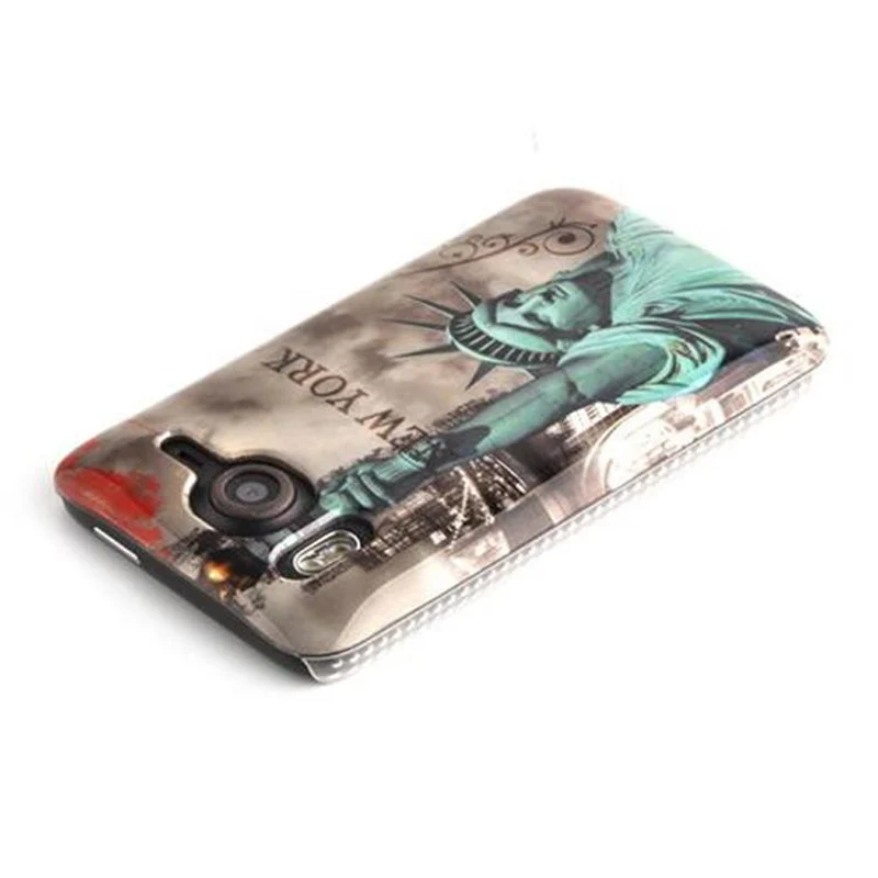 Cadorabo Hülle kompatibel mit HTC Desire HD mit STARS AND STRIPES Aufdruck - Hard Case Schutzhülle im trendigen Design