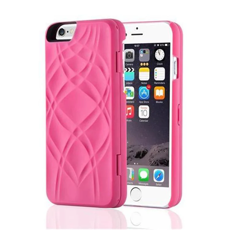 Cadorabo Hülle kompatibel mit Apple iPhone 6 / 6S Hard Case Schutzhülle mit Spiegel und Kartenfächern
