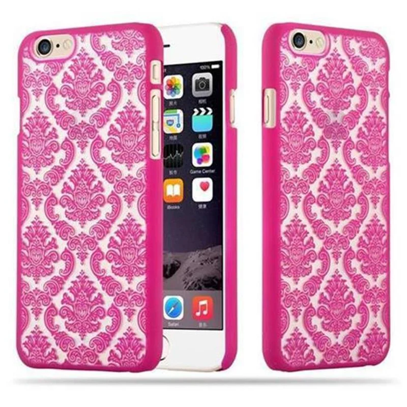Cadorabo Hülle kompatibel mit Apple iPhone 6 / 6S Hard Case Schutzhülle in Blumen Paisley Henna Design gegen Kratzer und Stöße