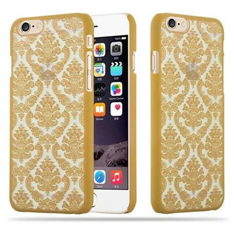 Cadorabo Hülle kompatibel mit Apple iPhone 6 / 6S Hard Case Schutzhülle in Blumen Paisley Henna Design gegen Kratzer und Stöße