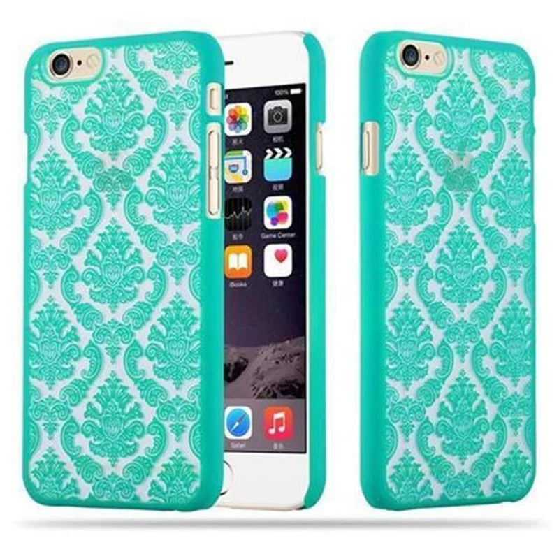 Cadorabo Hülle kompatibel mit Apple iPhone 6 / 6S Hard Case Schutzhülle in Blumen Paisley Henna Design gegen Kratzer und Stöße