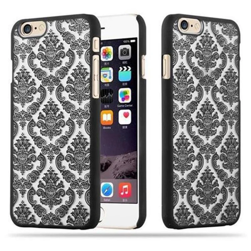 Cadorabo Hülle kompatibel mit Apple iPhone 6 / 6S Hard Case Schutzhülle in Blumen Paisley Henna Design gegen Kratzer und Stöße