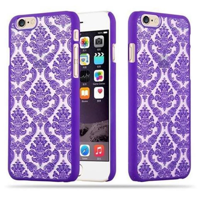 Cadorabo Hülle kompatibel mit Apple iPhone 6 / 6S Hard Case Schutzhülle in Blumen Paisley Henna Design gegen Kratzer und Stöße