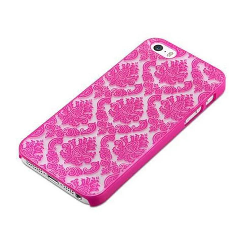 Cadorabo Hülle kompatibel mit Apple iPhone 5 / 5S / SE 2016 Hard Case Schutzhülle in Blumen Paisley Henna Design gegen Kratzer und Stöße