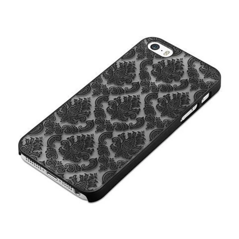 Cadorabo Hülle kompatibel mit Apple iPhone 5 / 5S / SE 2016 Hard Case Schutzhülle in Blumen Paisley Henna Design gegen Kratzer und Stöße