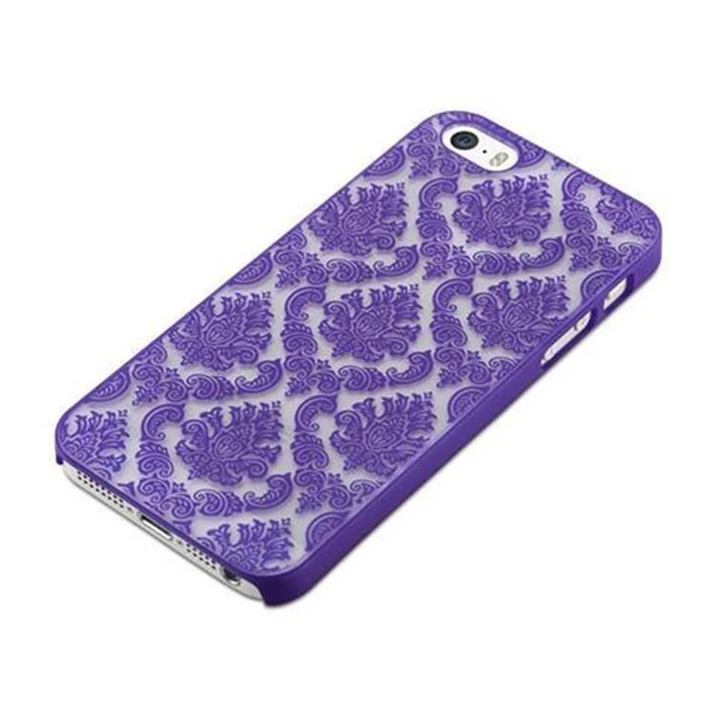 Cadorabo Hülle kompatibel mit Apple iPhone 5 / 5S / SE 2016 Hard Case Schutzhülle in Blumen Paisley Henna Design gegen Kratzer und Stöße