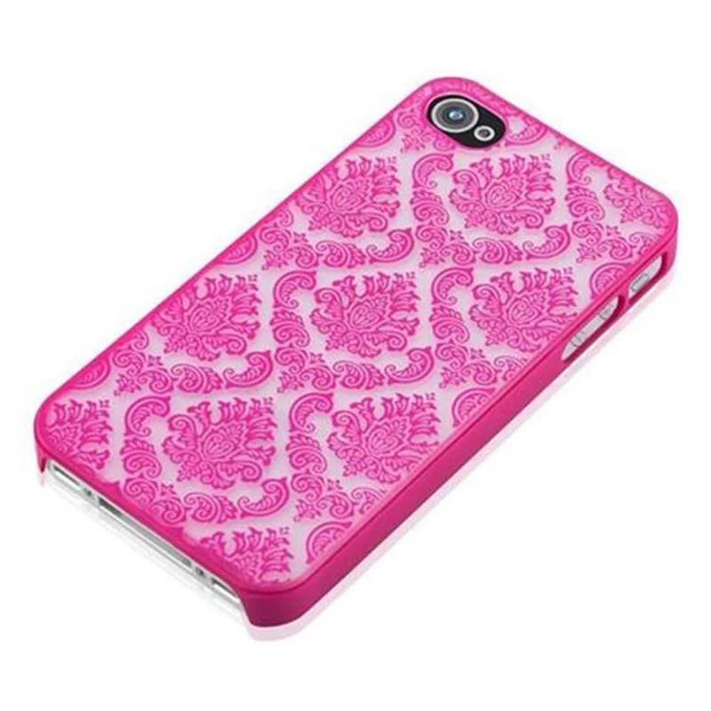 Cadorabo Hülle kompatibel mit Apple iPhone 4 / 4S Hard Case Schutzhülle in Blumen Paisley Henna Design gegen Kratzer und Stöße
