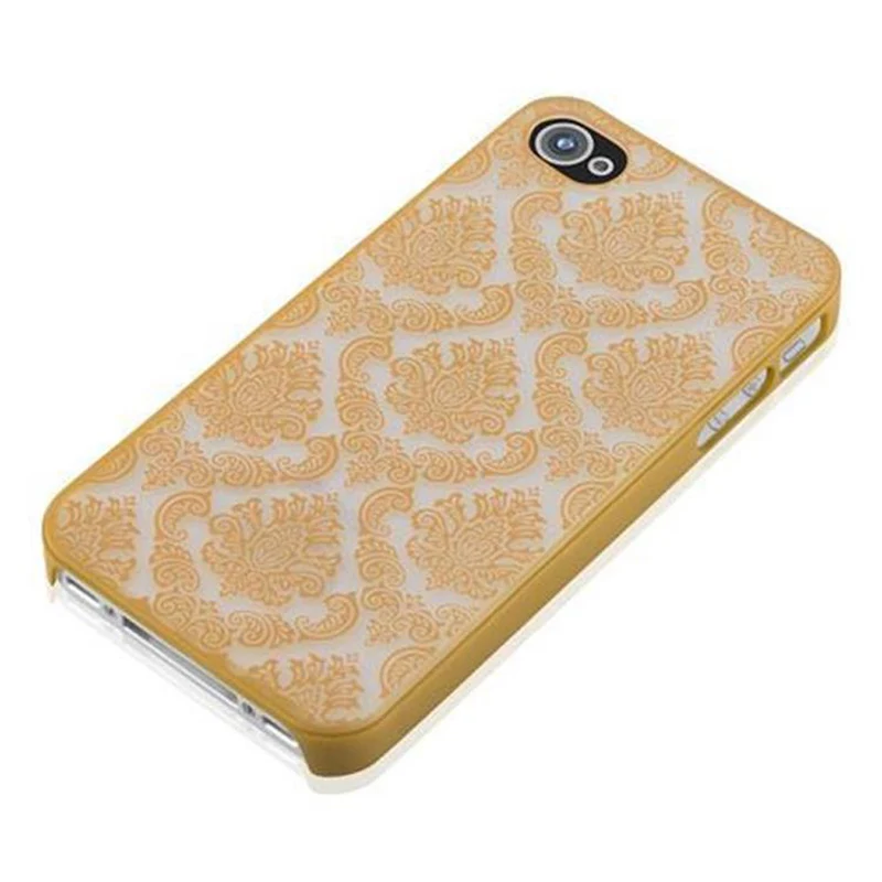 Cadorabo Hülle kompatibel mit Apple iPhone 4 / 4S Hard Case Schutzhülle in Blumen Paisley Henna Design gegen Kratzer und Stöße