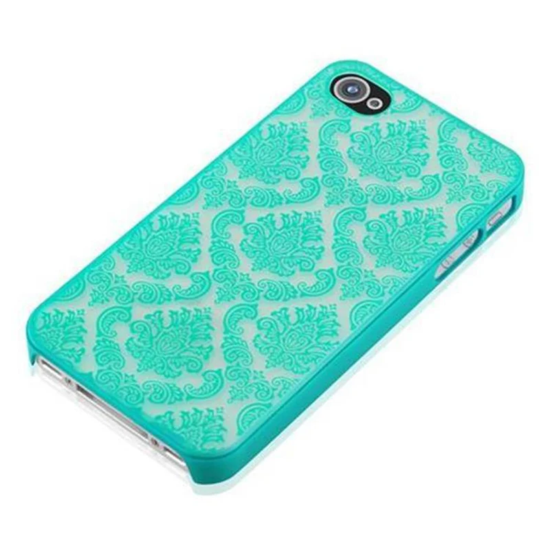 Cadorabo Hülle kompatibel mit Apple iPhone 4 / 4S Hard Case Schutzhülle in Blumen Paisley Henna Design gegen Kratzer und Stöße