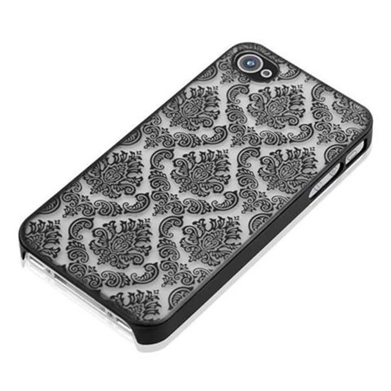 Cadorabo Hülle kompatibel mit Apple iPhone 4 / 4S Hard Case Schutzhülle in Blumen Paisley Henna Design gegen Kratzer und Stöße