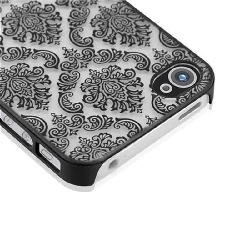 Cadorabo Hülle kompatibel mit Apple iPhone 4 / 4S Hard Case Schutzhülle in Blumen Paisley Henna Design gegen Kratzer und Stöße