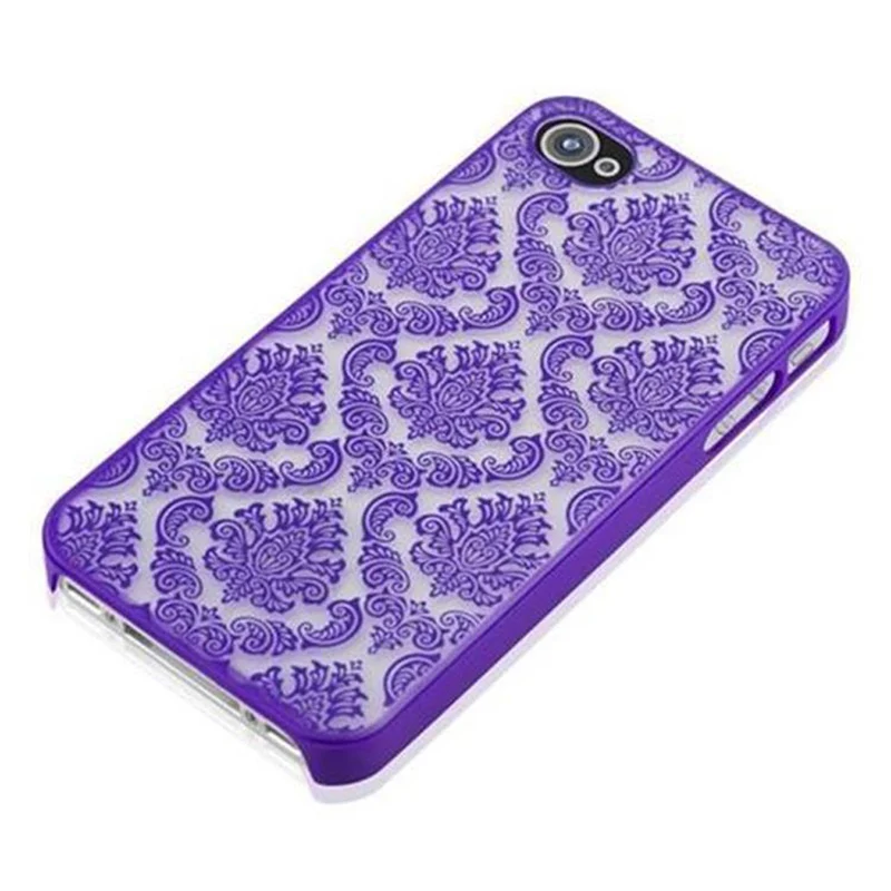 Cadorabo Hülle kompatibel mit Apple iPhone 4 / 4S Hard Case Schutzhülle in Blumen Paisley Henna Design gegen Kratzer und Stöße