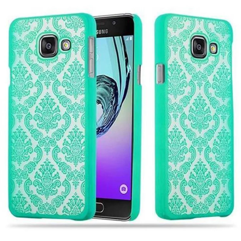 Cadorabo Hülle kompatibel mit Samsung Galaxy A3 2016 Hard Case Schutzhülle in Blumen Paisley Henna Design gegen Kratzer und Stöße