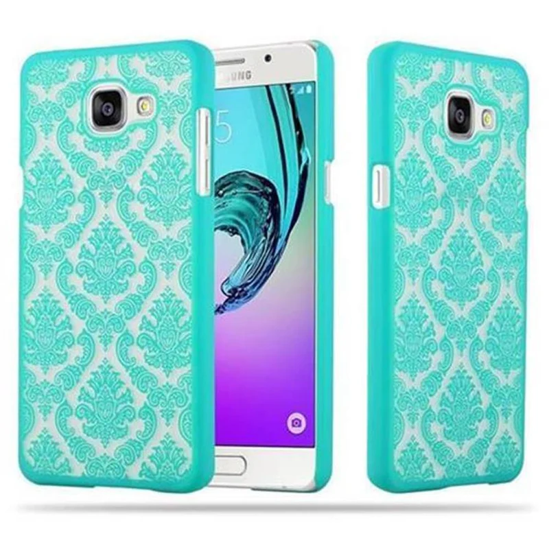 Cadorabo Hülle kompatibel mit Samsung Galaxy A5 2016 Hard Case Schutzhülle in Blumen Paisley Henna Design gegen Kratzer und Stöße