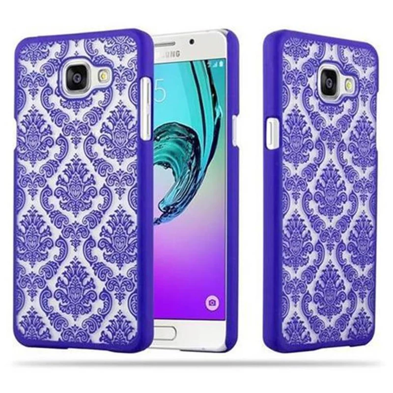 Cadorabo Hülle kompatibel mit Samsung Galaxy A5 2016 Hard Case Schutzhülle in Blumen Paisley Henna Design gegen Kratzer und Stöße