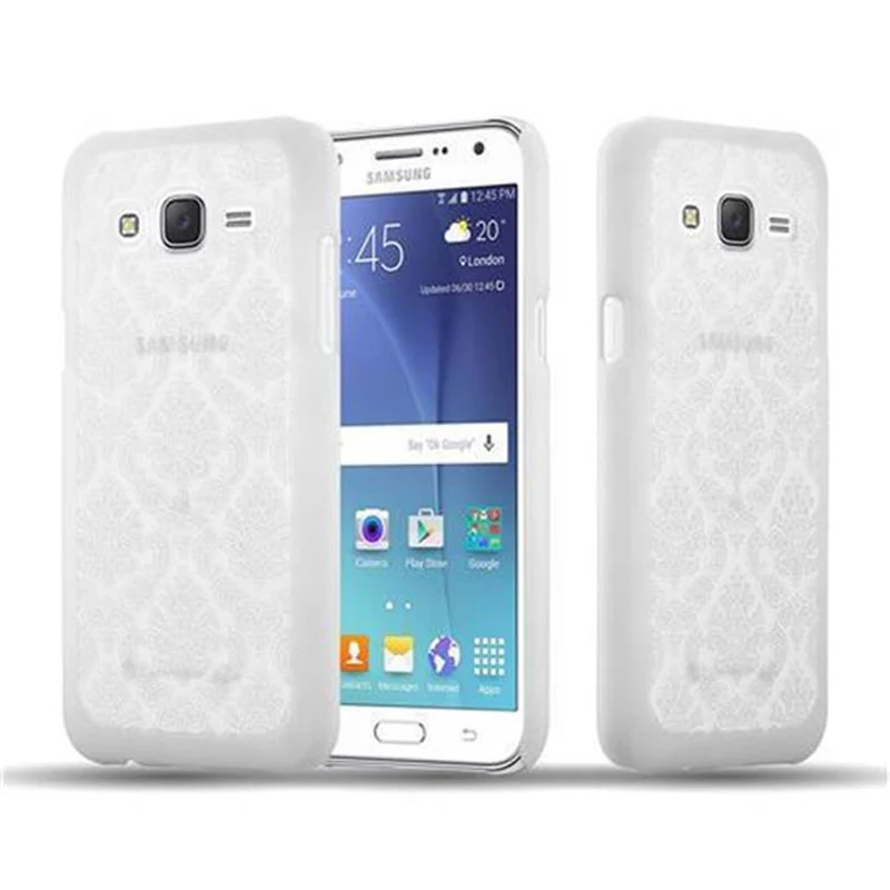 Cadorabo Hülle kompatibel mit Samsung Galaxy J7 2015 Hard Case Schutzhülle in Blumen Paisley Henna Design gegen Kratzer und Stöße