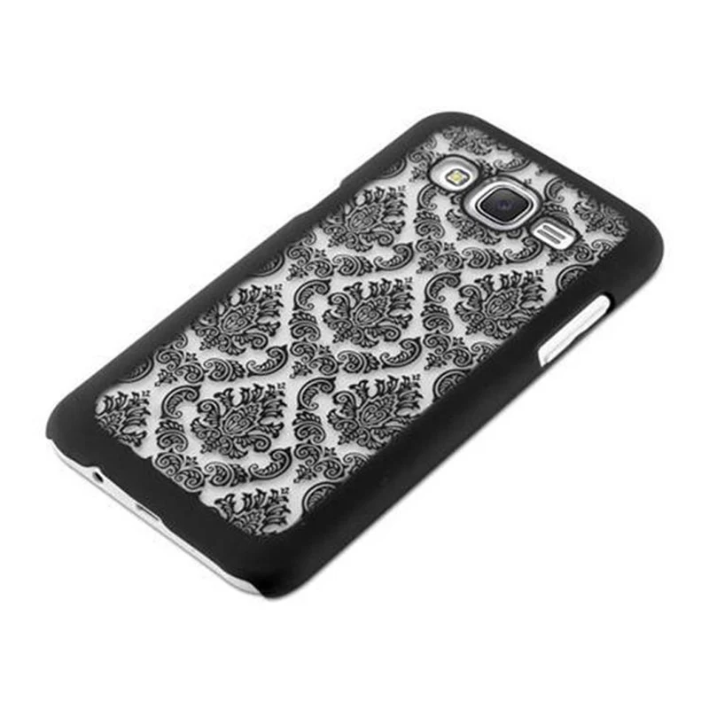 Cadorabo Hülle kompatibel mit Samsung Galaxy J7 2015 Hard Case Schutzhülle in Blumen Paisley Henna Design gegen Kratzer und Stöße