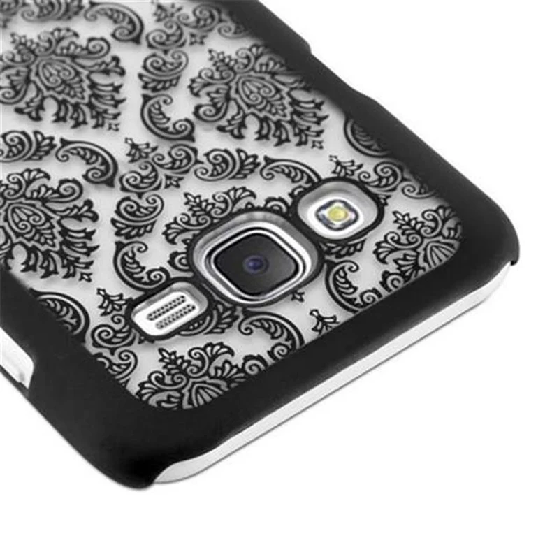 Cadorabo Hülle kompatibel mit Samsung Galaxy J7 2015 Hard Case Schutzhülle in Blumen Paisley Henna Design gegen Kratzer und Stöße