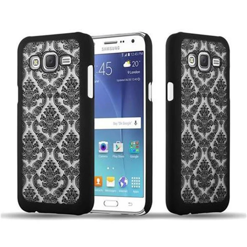Cadorabo Hülle kompatibel mit Samsung Galaxy J5 2015 Hard Case Schutzhülle in Blumen Paisley Henna Design gegen Kratzer und Stöße