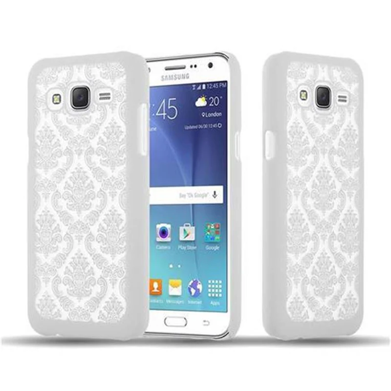 Cadorabo Hülle kompatibel mit Samsung Galaxy J5 2015 Hard Case Schutzhülle in Blumen Paisley Henna Design gegen Kratzer und Stöße