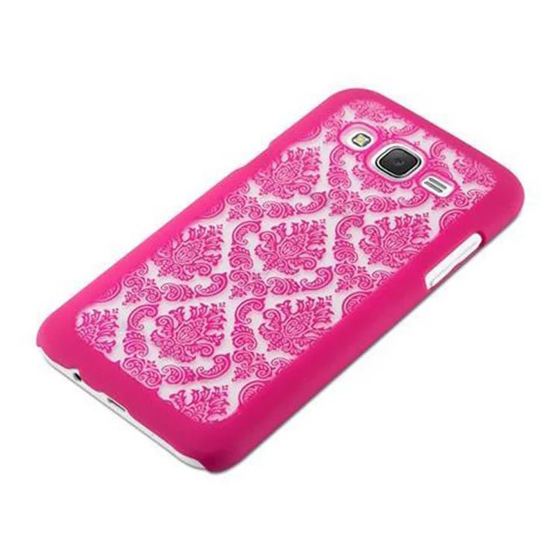 Cadorabo Hülle kompatibel mit Samsung Galaxy J5 2015 Hard Case Schutzhülle in Blumen Paisley Henna Design gegen Kratzer und Stöße