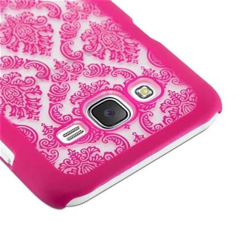 Cadorabo Hülle kompatibel mit Samsung Galaxy J5 2015 Hard Case Schutzhülle in Blumen Paisley Henna Design gegen Kratzer und Stöße