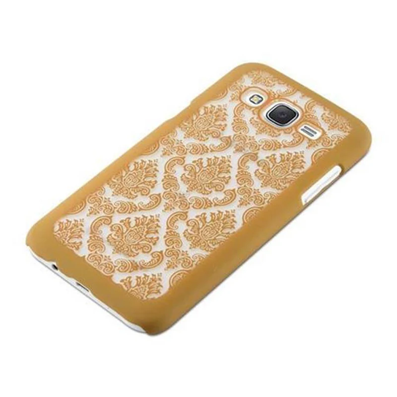 Cadorabo Hülle kompatibel mit Samsung Galaxy J5 2015 Hard Case Schutzhülle in Blumen Paisley Henna Design gegen Kratzer und Stöße