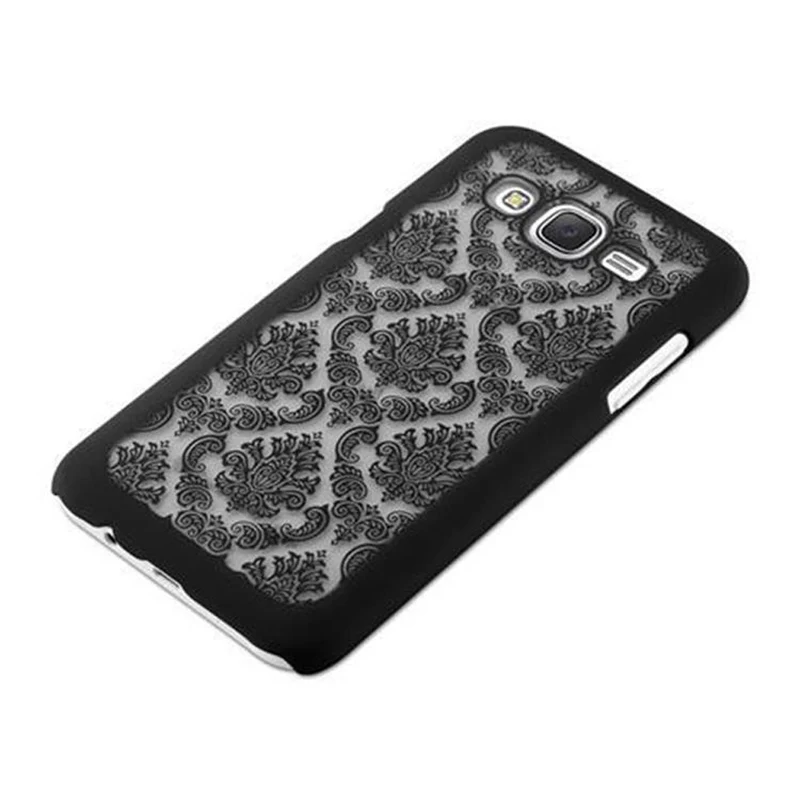 Cadorabo Hülle kompatibel mit Samsung Galaxy J5 2015 Hard Case Schutzhülle in Blumen Paisley Henna Design gegen Kratzer und Stöße
