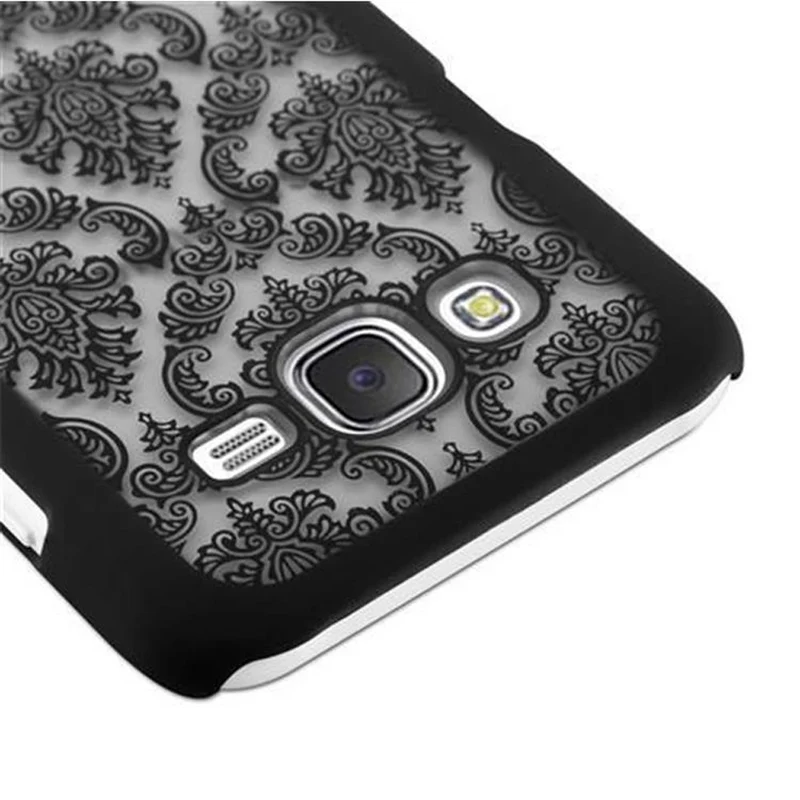 Cadorabo Hülle kompatibel mit Samsung Galaxy J5 2015 Hard Case Schutzhülle in Blumen Paisley Henna Design gegen Kratzer und Stöße