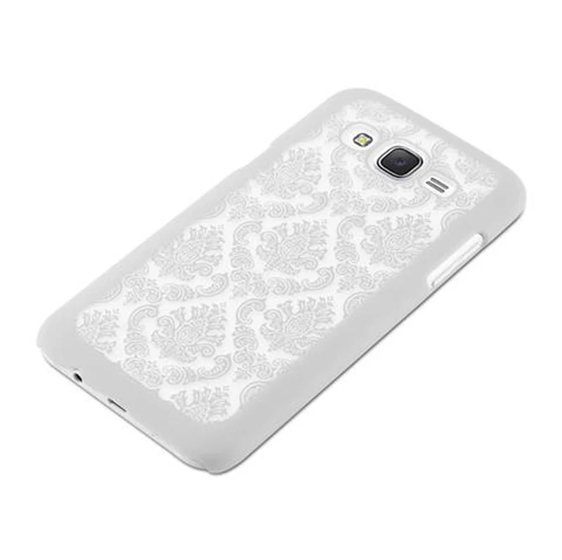 Cadorabo Hülle kompatibel mit Samsung Galaxy J5 2015 Hard Case Schutzhülle in Blumen Paisley Henna Design gegen Kratzer und Stöße