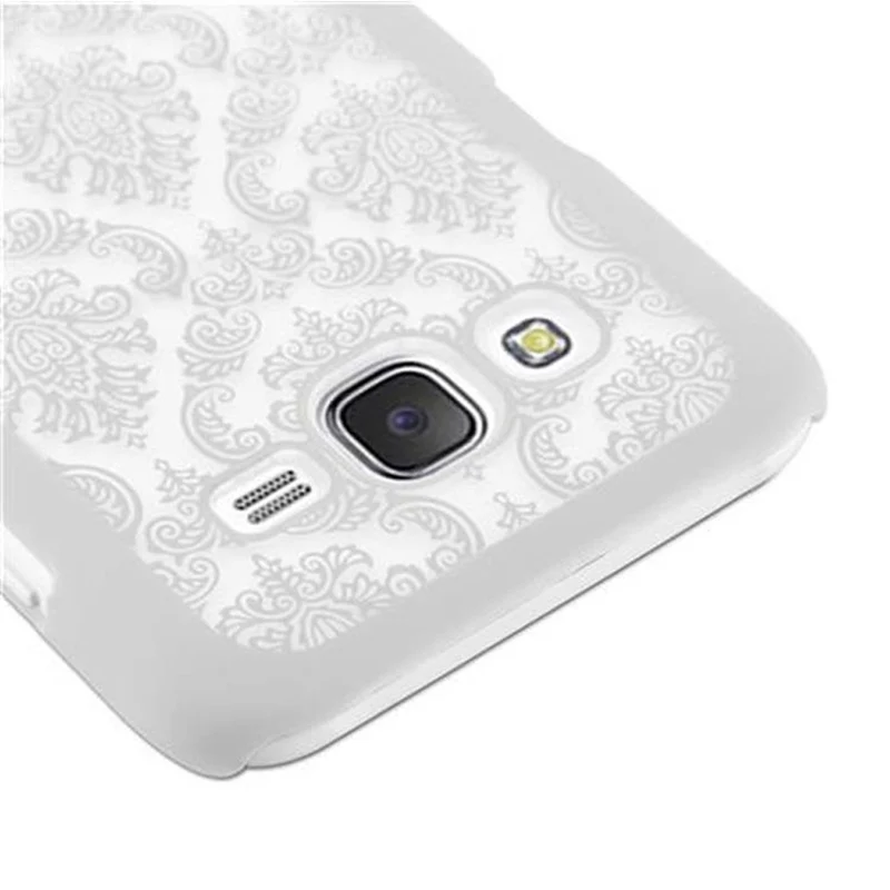 Cadorabo Hülle kompatibel mit Samsung Galaxy J5 2015 Hard Case Schutzhülle in Blumen Paisley Henna Design gegen Kratzer und Stöße