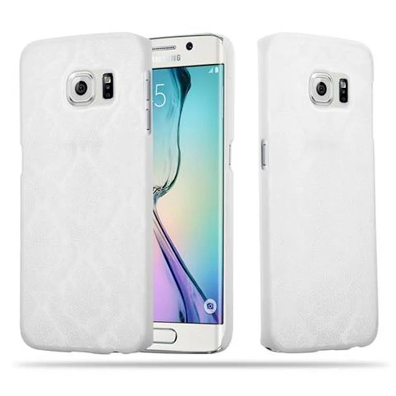 Cadorabo Hülle kompatibel mit Samsung Galaxy S6 EDGE Hard Case Schutzhülle in Blumen Paisley Henna Design gegen Kratzer und Stöße