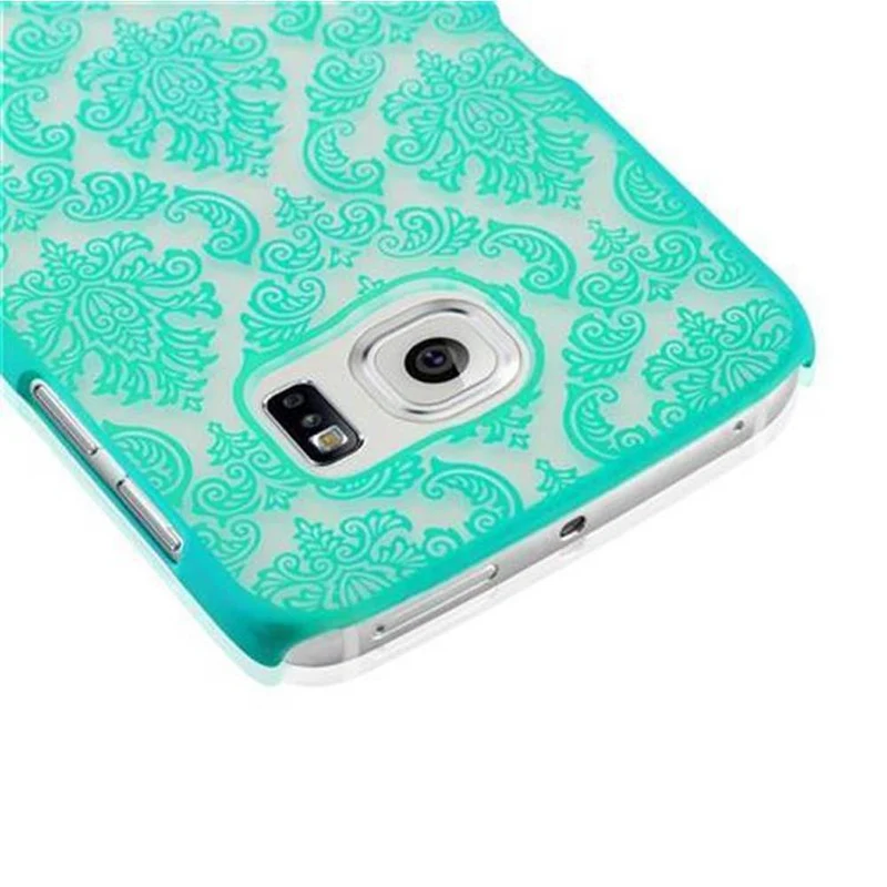 Cadorabo Hülle kompatibel mit Samsung Galaxy S6 EDGE Hard Case Schutzhülle in Blumen Paisley Henna Design gegen Kratzer und Stöße