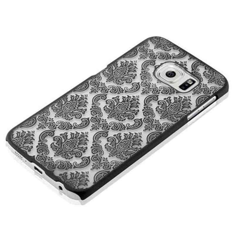 Cadorabo Hülle kompatibel mit Samsung Galaxy S6 EDGE Hard Case Schutzhülle in Blumen Paisley Henna Design gegen Kratzer und Stöße