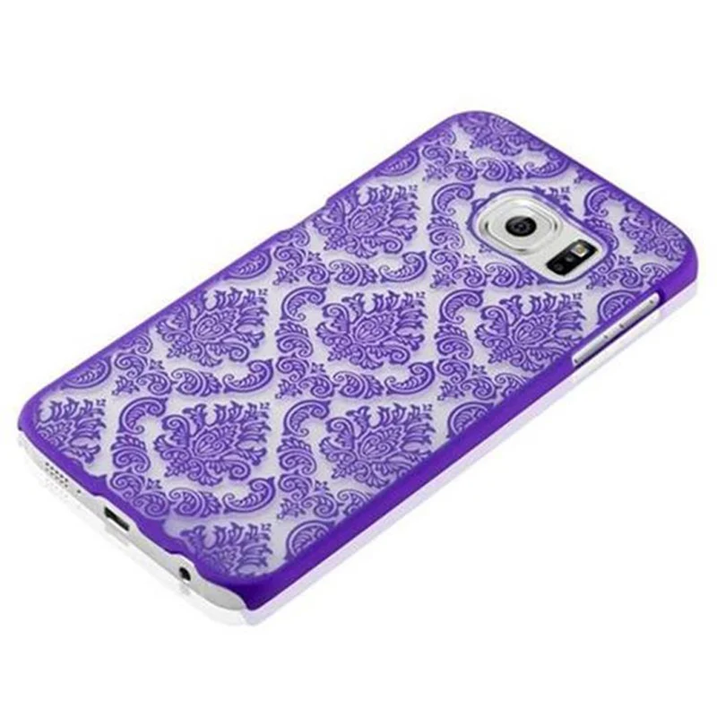 Cadorabo Hülle kompatibel mit Samsung Galaxy S6 EDGE Hard Case Schutzhülle in Blumen Paisley Henna Design gegen Kratzer und Stöße