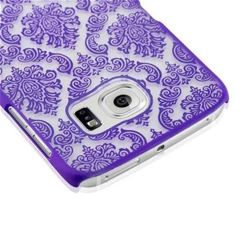 Cadorabo Hülle kompatibel mit Samsung Galaxy S6 EDGE Hard Case Schutzhülle in Blumen Paisley Henna Design gegen Kratzer und Stöße