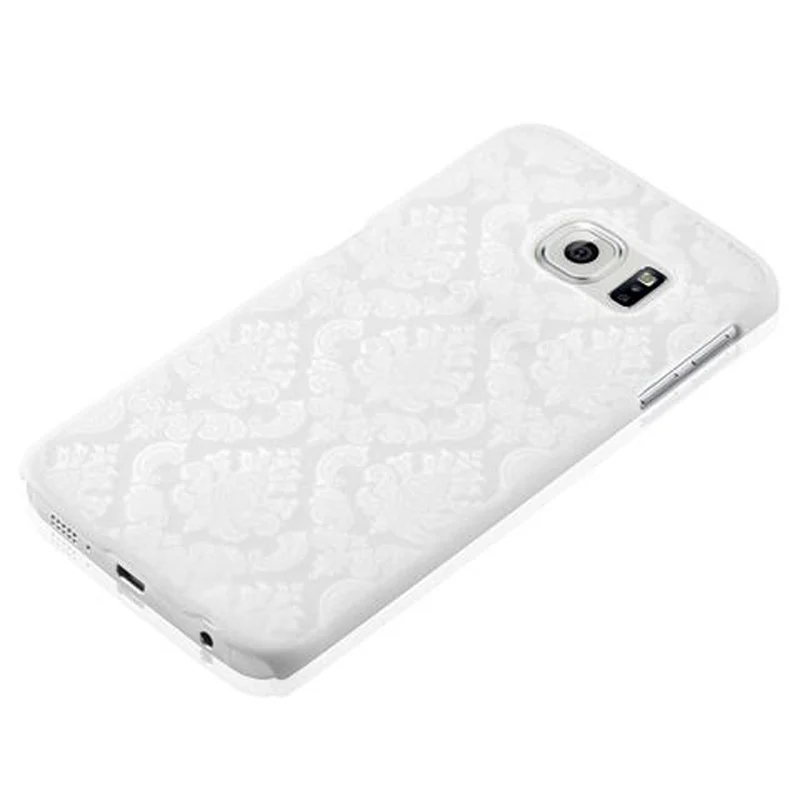 Cadorabo Hülle kompatibel mit Samsung Galaxy S6 EDGE Hard Case Schutzhülle in Blumen Paisley Henna Design gegen Kratzer und Stöße